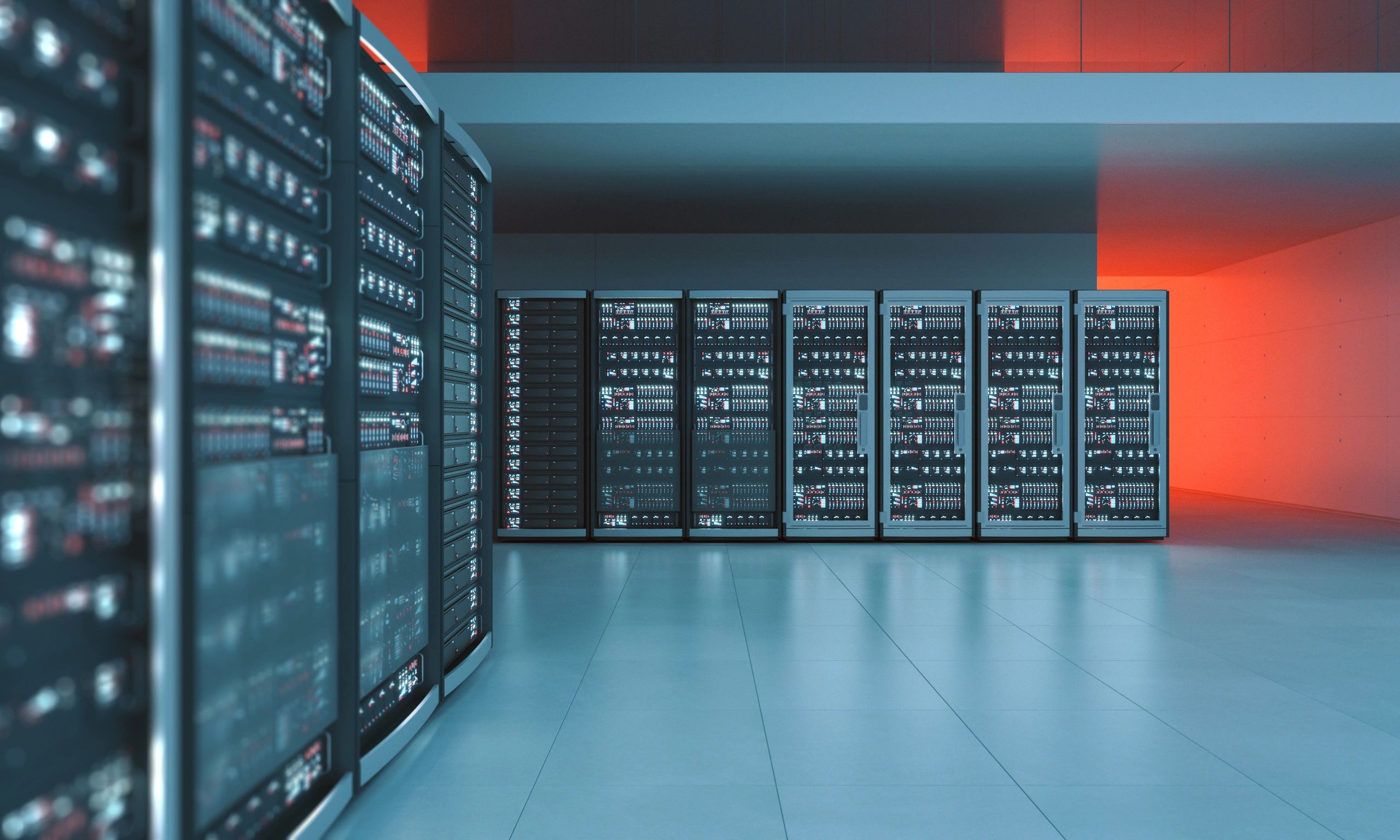 Modern data center representing secure cloud infrastructure