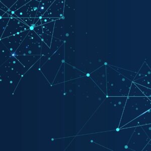 Security Awareness Training Bundle product image: abstract blue network with connected nodes and subtle human icons