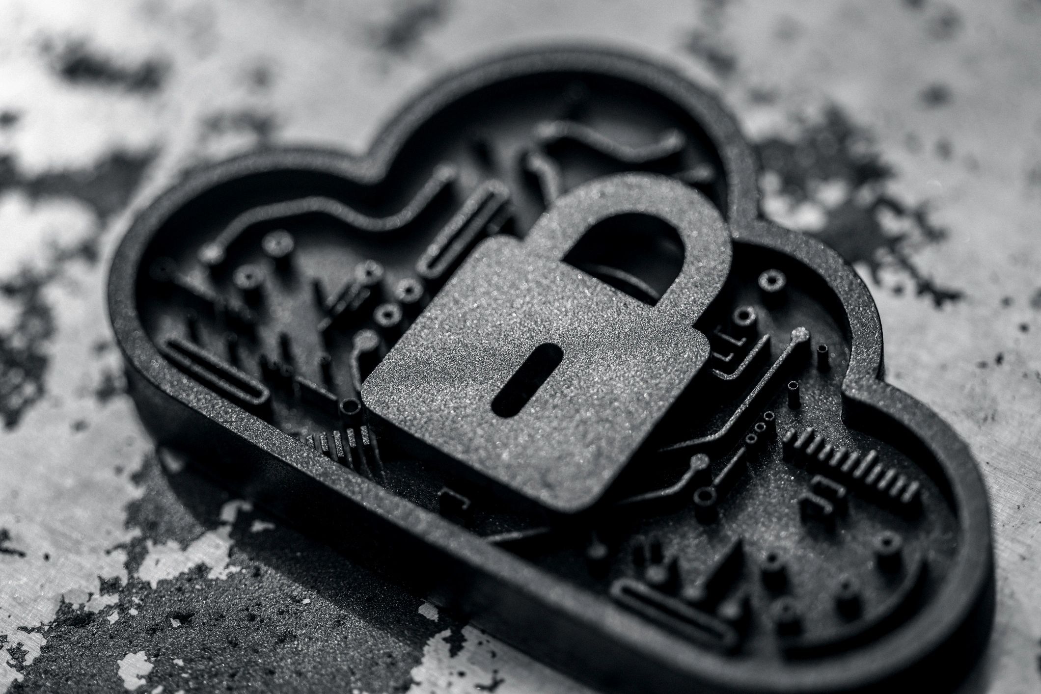 Cloud security lock concept representing protected systems